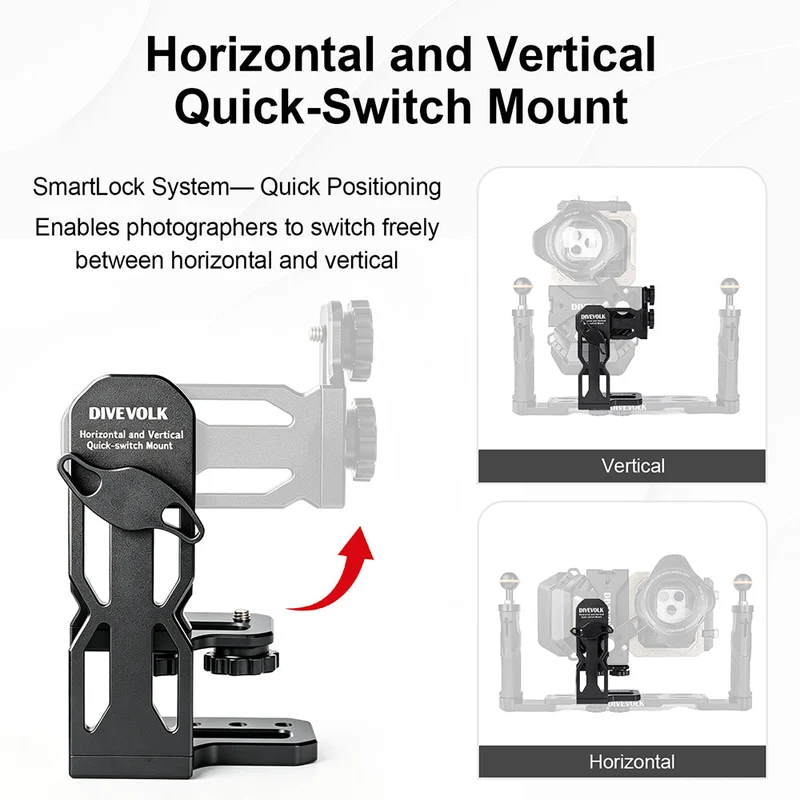 Vorbestellung: Divevolk Horizontal- & Vertikal Quick-Switch Mount