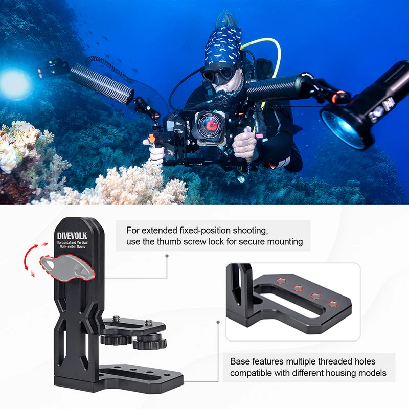 Vorbestellung: Divevolk Horizontal- & Vertikal Quick-Switch Mount