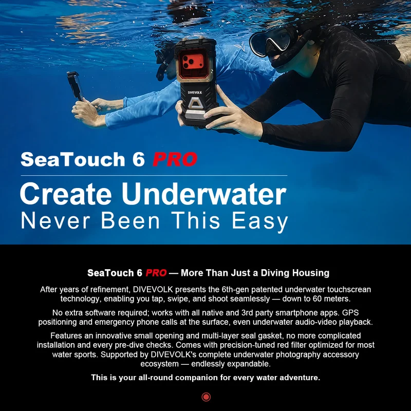 Vorbestellung: Divevolk SeaTouch 6 Pro Smartphone-Unterwassergehäuse Schwarz
