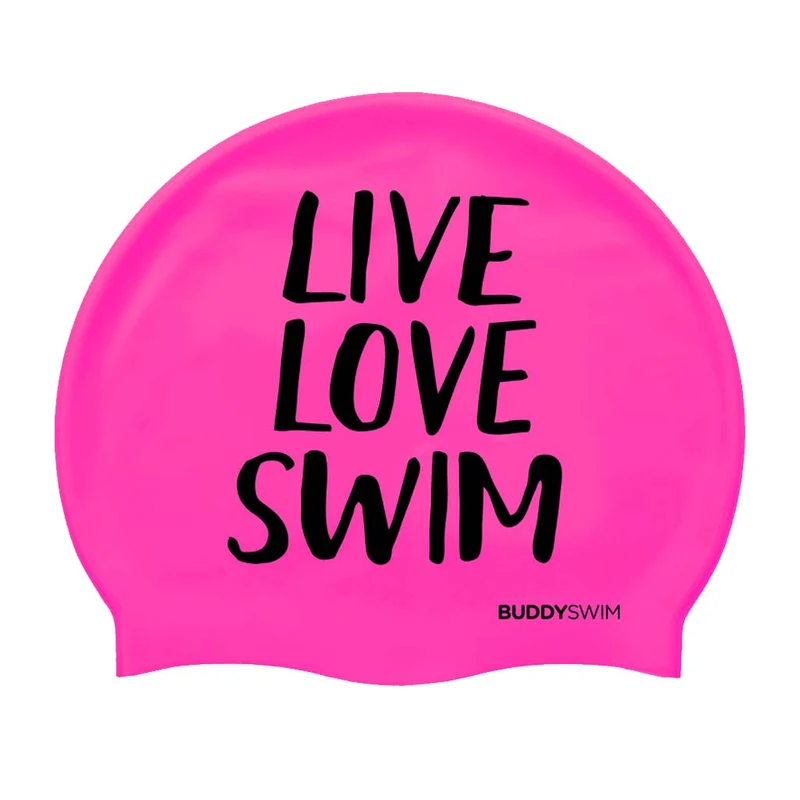 Buddyswim Silikon Badehaube - LLS schwarz/pink