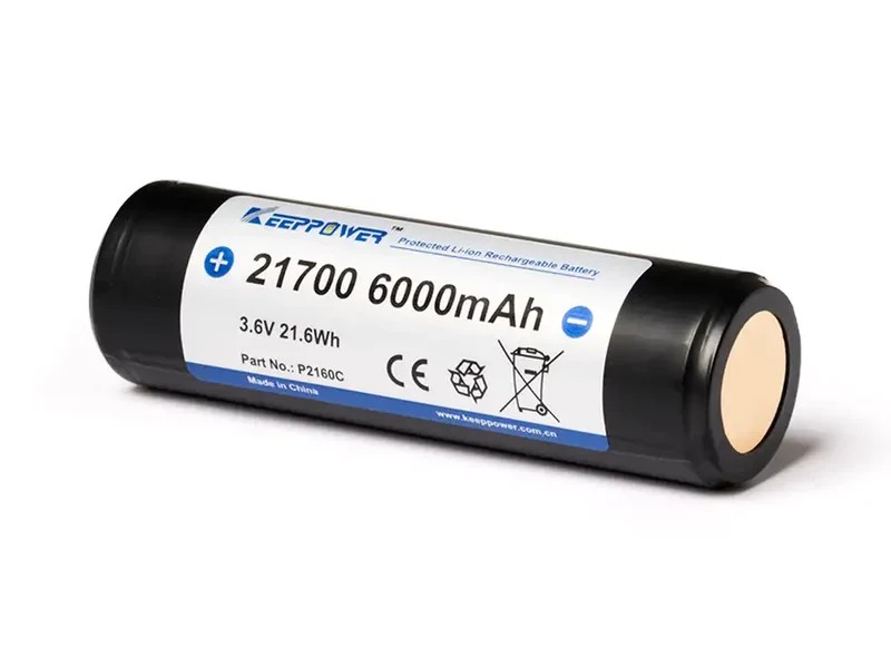 Keeppower 21700 - 6000mAh, 3,6V - 3,7V Li-Ion-Akku mit Schutzelektronik P2160C