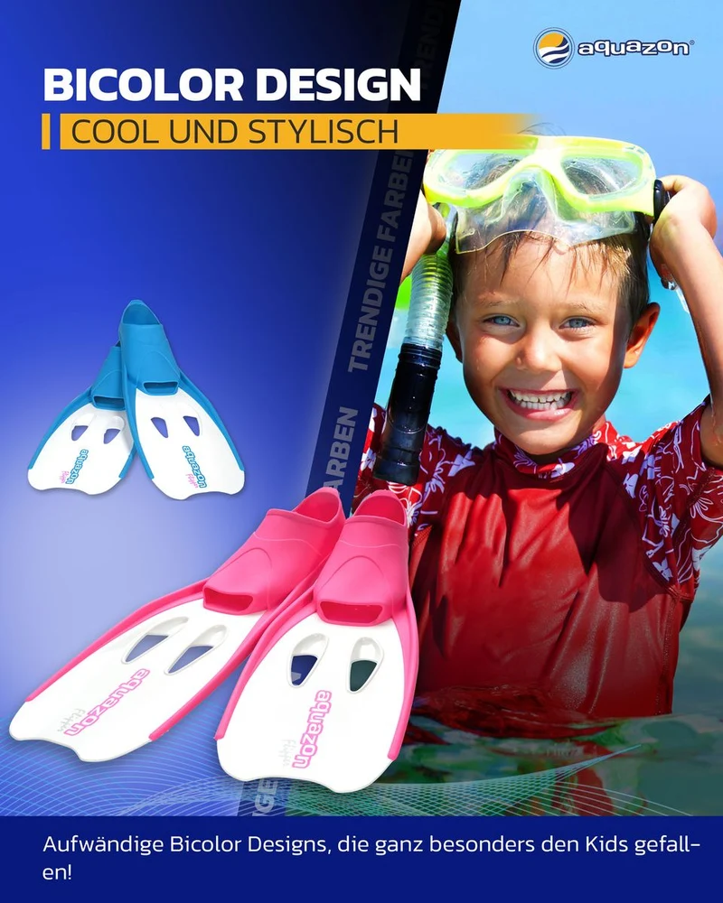 FLIPPER Robuste Schnorchel- Schwimmflossen für Kinder, Damen