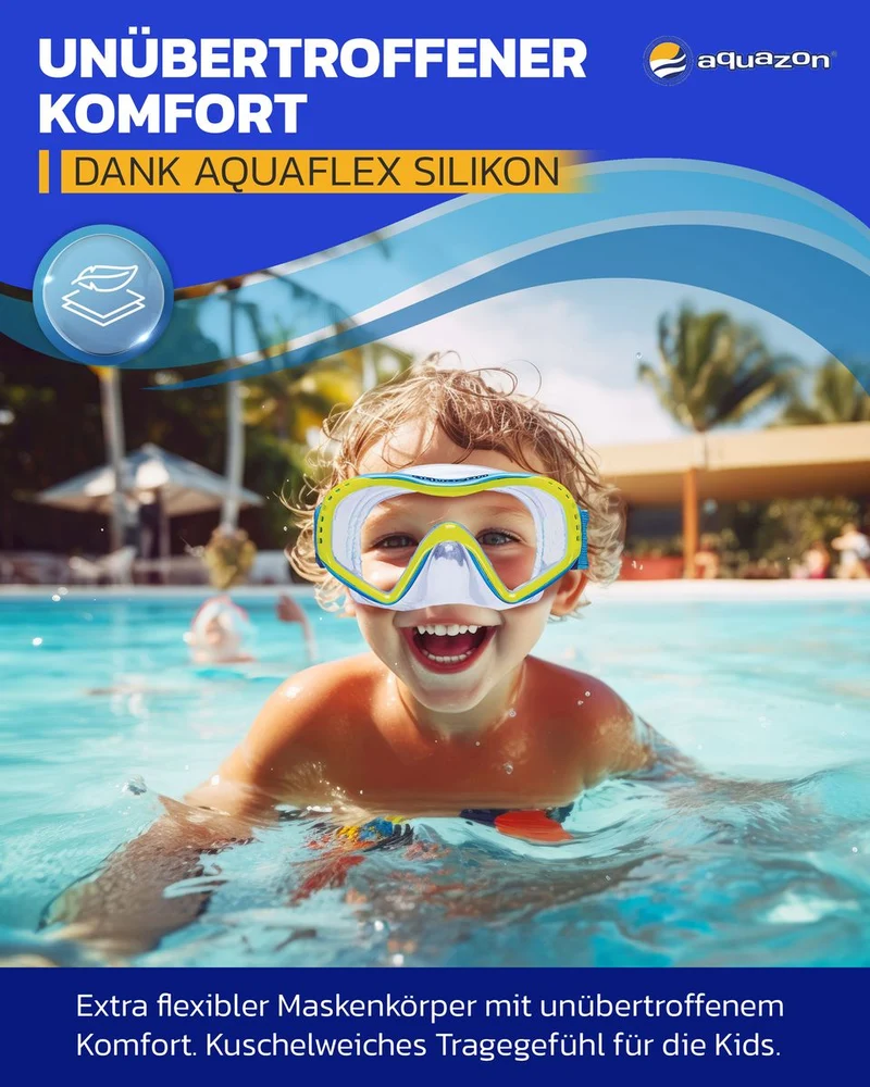 STARFISH Kinder Schnorchelbrille 7-12 Jahre mit Textil Kopfband