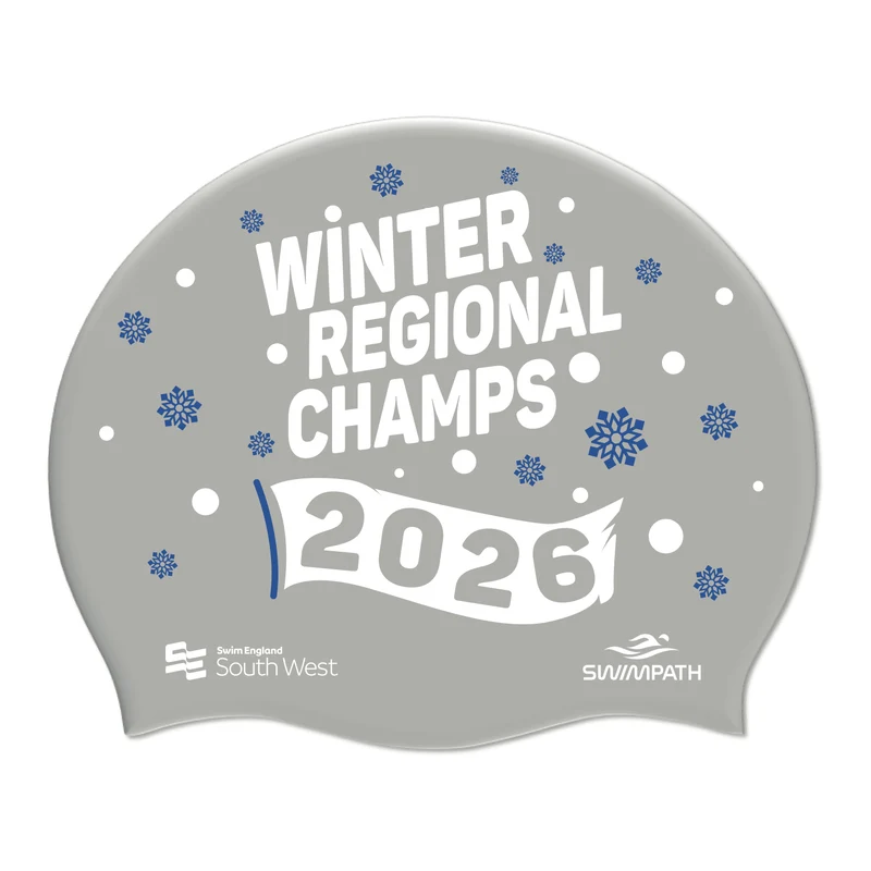 Swim England South West Winter Regional Championships 2026 Silicone Suede Swimming Cap - Silver