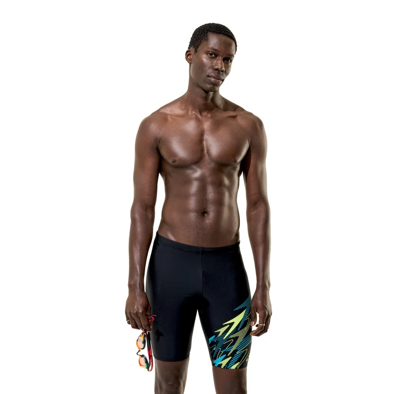 Speedo Men's Medley Logo Jammer - Black/Green