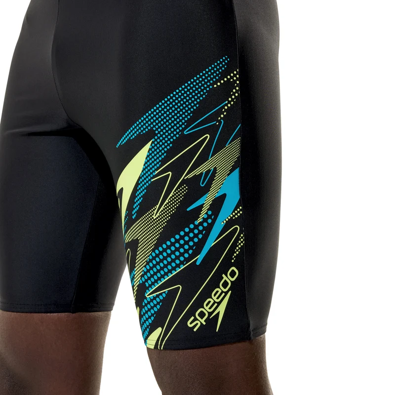 Speedo Men's Medley Logo Jammer - Black/Green