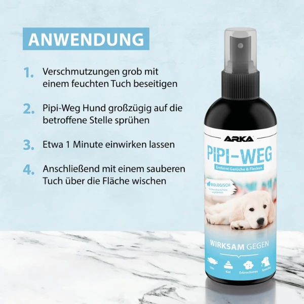 Arka Pipi-Weg Hund Geruchs- & Fleckenentferner 100 ml Für Unterwegs