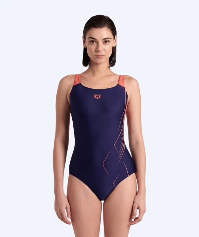 Arena Badeanzug für Damen - Swim Pro Back Dive - Dunkelblau/Rosa
