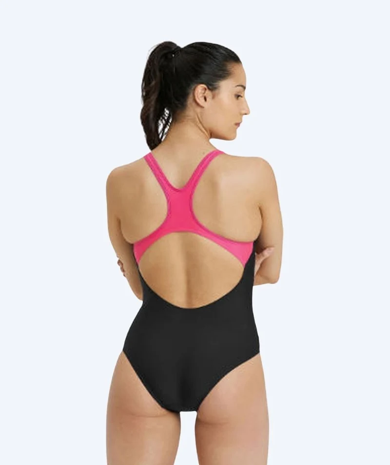 Arena Badeanzug für Damen - Swim Pro Graphic - Schwarz/Hellrosa