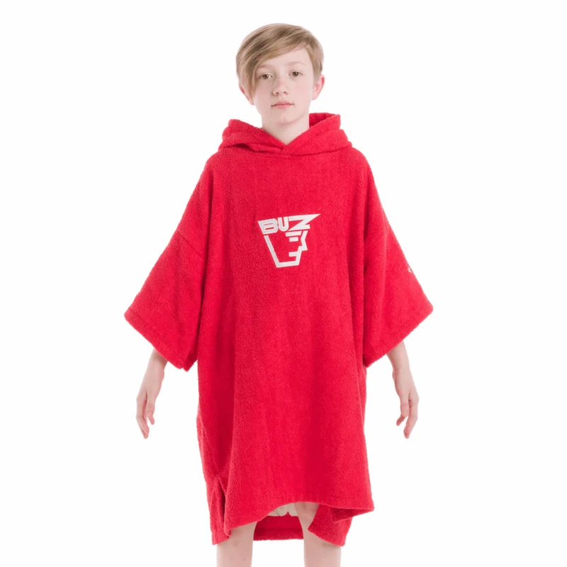 Buz Junior Unisex Hooded Changing Robe - Sunset Red
