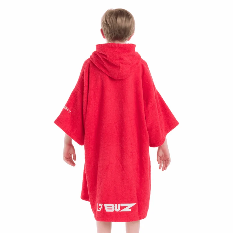 Buz Junior Unisex Hooded Changing Robe - Sunset Red