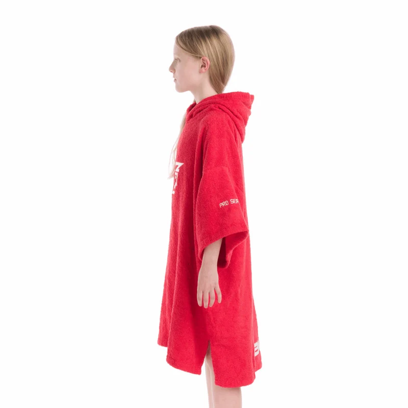 Buz Junior Unisex Hooded Changing Robe - Sunset Red