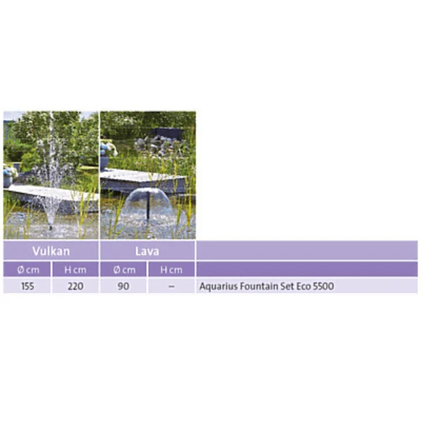 Oase Aquarius Fountain Set Eco 5500 Fontänenpumpen-Komplettset
