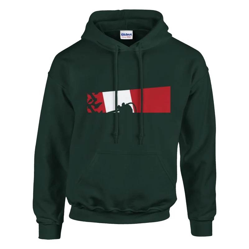 DIVE Hoodie: Maritime Eleganz in Rot-Weiß – Bequemer Taucher Kapuzenpullover mit Korallen-Motiv