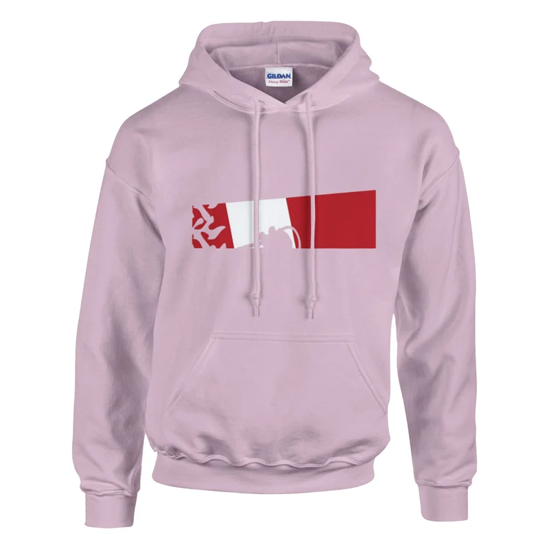 DIVE Hoodie: Maritime Eleganz in Rot-Weiß – Bequemer Taucher Kapuzenpullover mit Korallen-Motiv