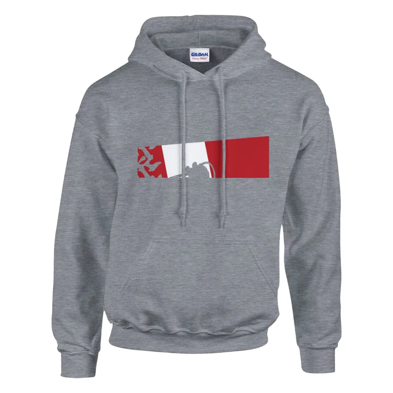 DIVE Hoodie: Maritime Eleganz in Rot-Weiß – Bequemer Taucher Kapuzenpullover mit Korallen-Motiv