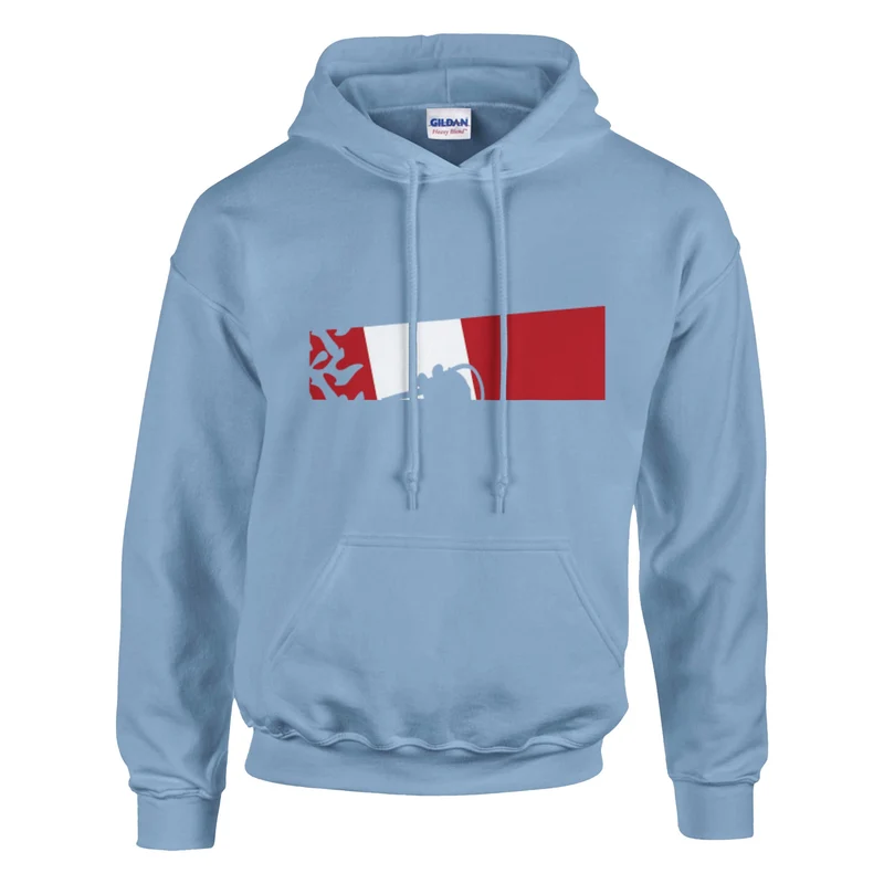 DIVE Hoodie: Maritime Eleganz in Rot-Weiß – Bequemer Taucher Kapuzenpullover mit Korallen-Motiv