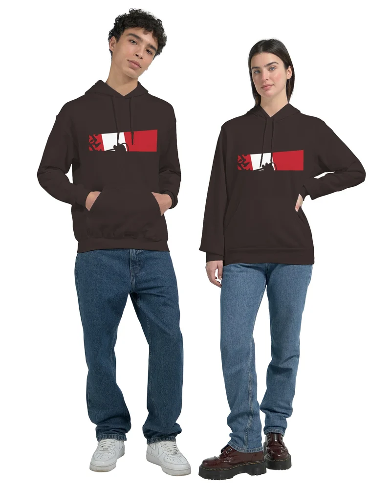 DIVE Hoodie: Maritime Eleganz in Rot-Weiß – Bequemer Taucher Kapuzenpullover mit Korallen-Motiv