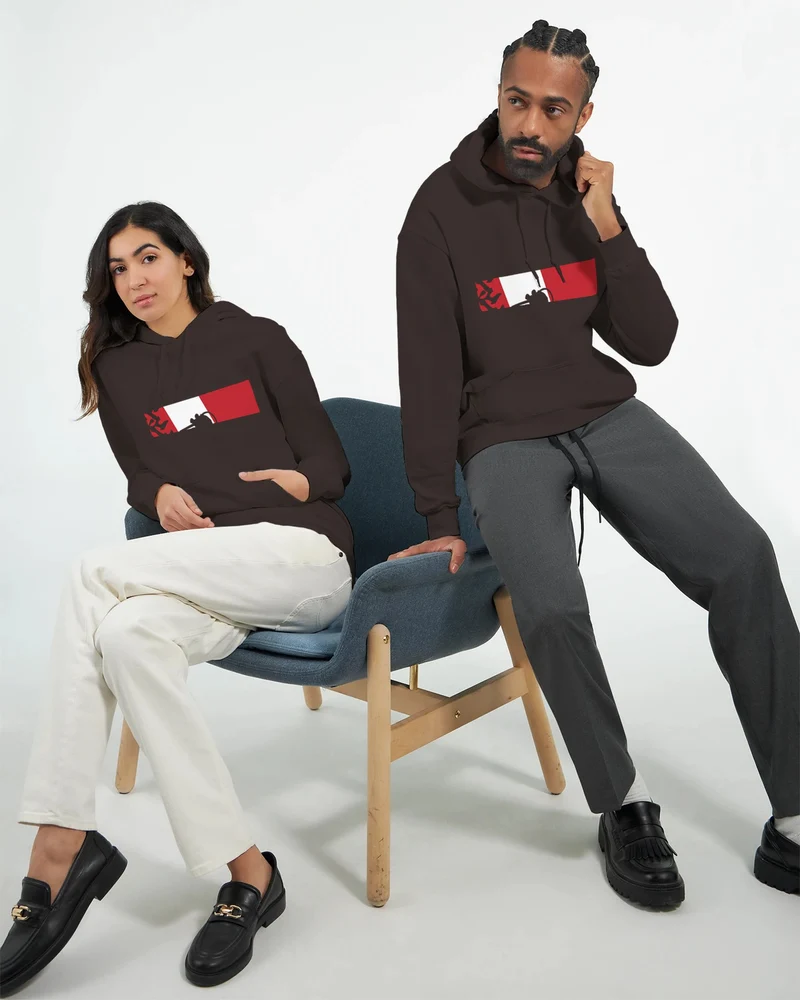 DIVE Hoodie: Maritime Eleganz in Rot-Weiß – Bequemer Taucher Kapuzenpullover mit Korallen-Motiv