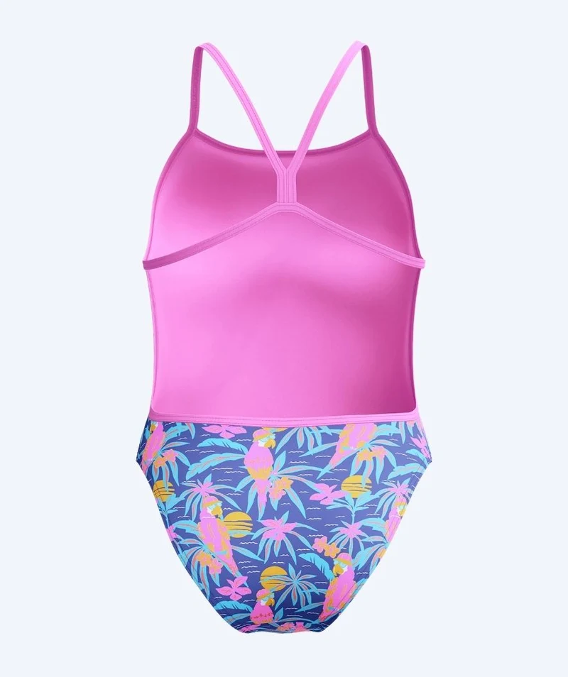 Speedo Badeanzug für Damen - Allover Digital V-Back - Blau/Hellrosa