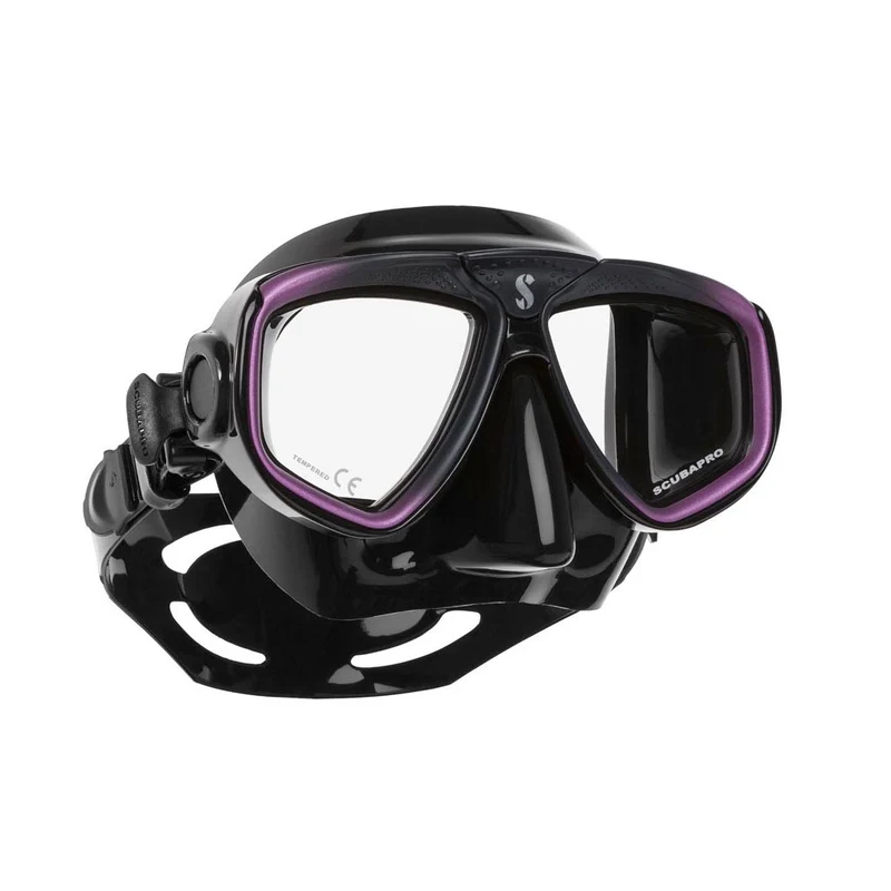 Scubapro Zoom Evo Tauchermaske schwarz-lila mit Sehhilfe NEGATIV - fertig montiert