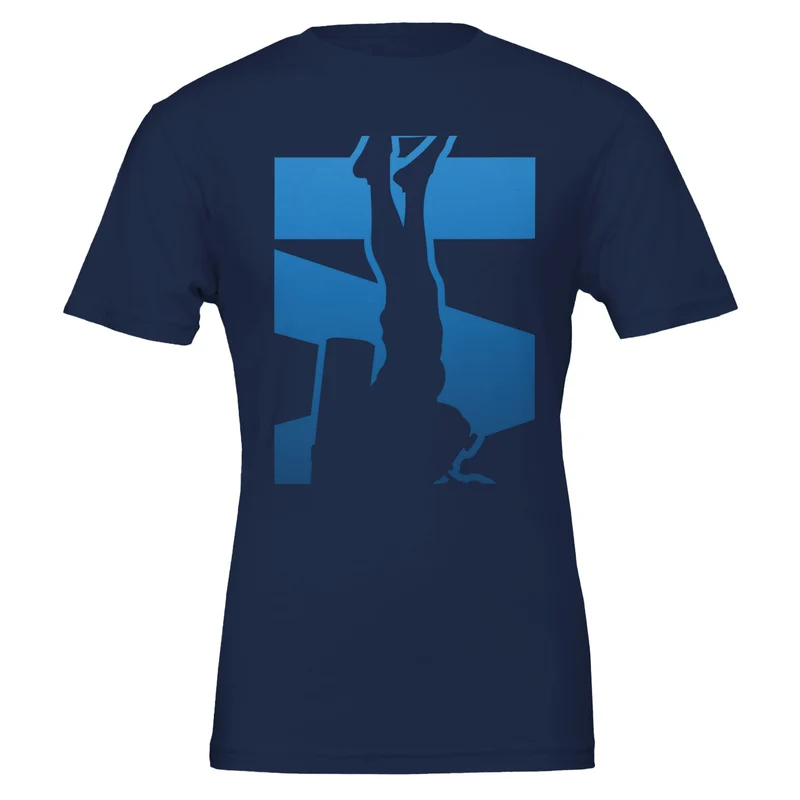 Premium Unisex T-Shirt "Just Dive" - Bold Blue Dive Silhouette for Water Lovers