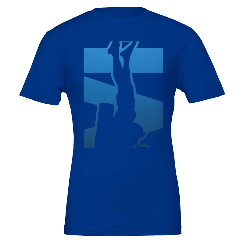 Premium Unisex T-Shirt "Just Dive" - Bold Blue Dive Silhouette for Water Lovers