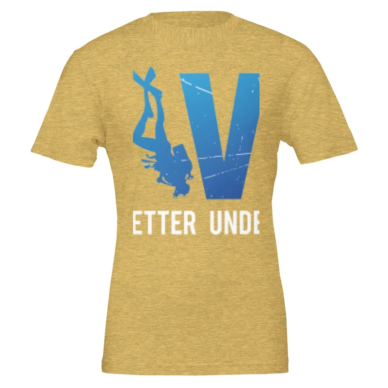 Premium Unisex T-Shirt "Just Dive" - Feel Better Underwater, Soft & Sustainable Comfort in Multiple Hues