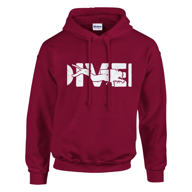 DIVE Hoodie für Taucher – Bequemer Kapuzenpullover mit Logo in vielen Farben & Größen