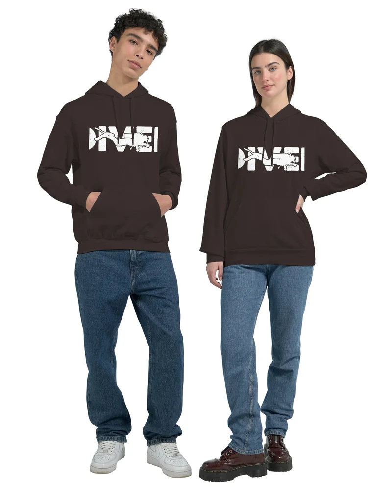 DIVE Hoodie für Taucher – Bequemer Kapuzenpullover mit Logo in vielen Farben & Größen