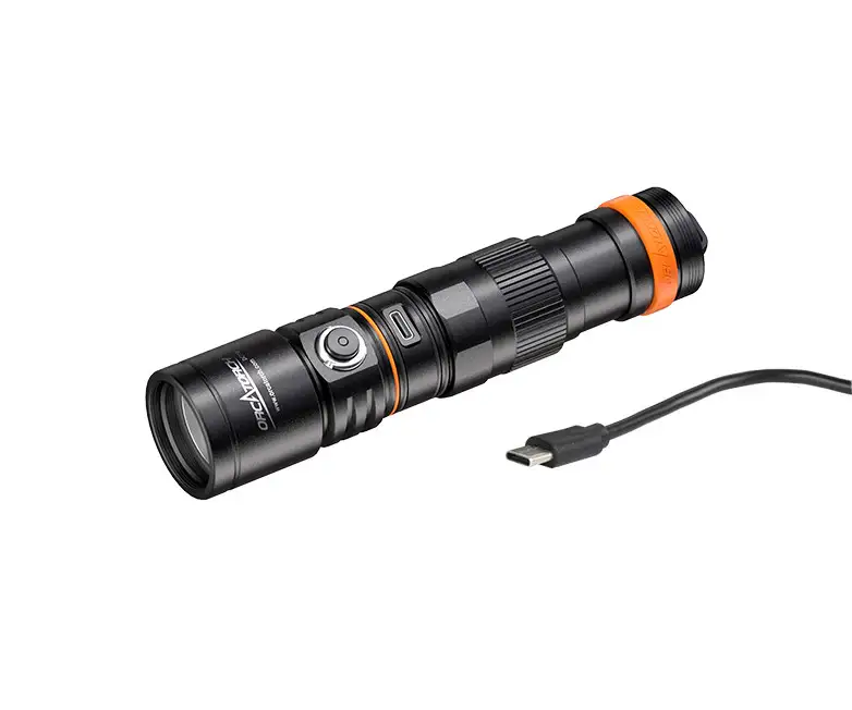 OrcaTorch DC710 Tauchlampe Set mit USB-C Direktladung, 1 Akku, max. 3000 Lumen