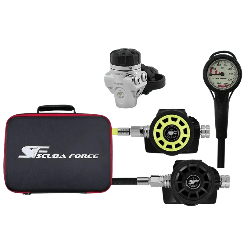 Scubaforce Atemregler Set Recreational I Complete mit Finimeter
