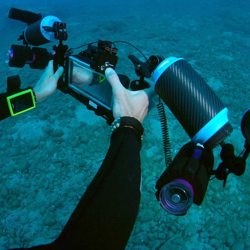 Divevolk - Fernbedienung mit 2 Stück Glasfaserkabel für SL50/SL120 Videoleuchte