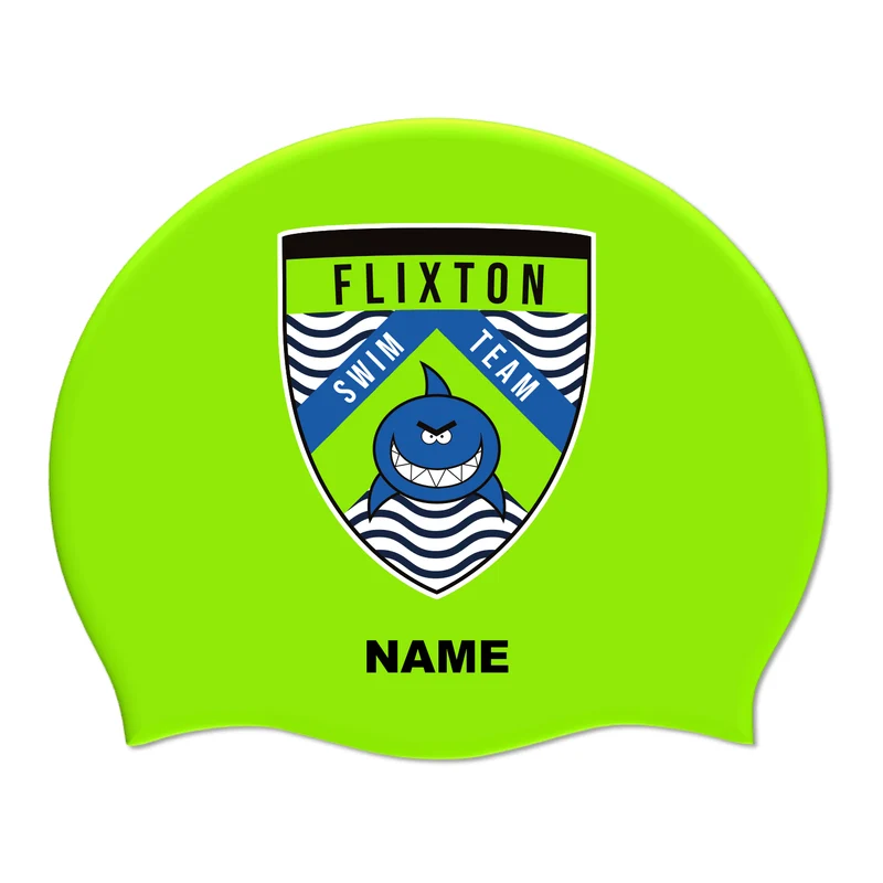 Flixton Swimming Club Team Named Silicone Suede Swimming Cap