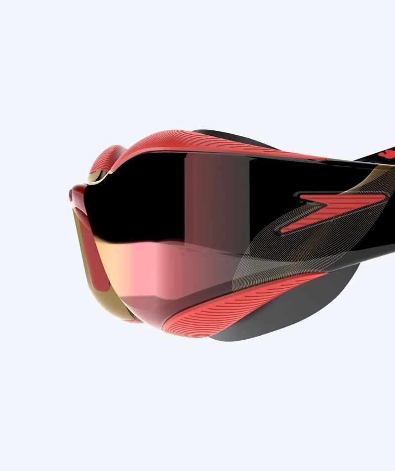 Speedo Elite Schwimmbrillen - Fastskin Hyper Elite Mirror - Schwarz/Rot (Gold Scheiben)