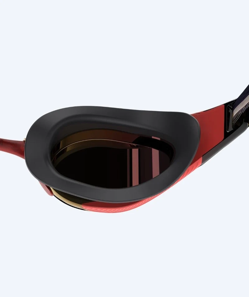 Speedo Elite Schwimmbrillen - Fastskin Hyper Elite Mirror - Schwarz/Rot (Gold Scheiben)