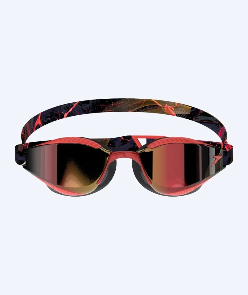 Speedo Elite Schwimmbrillen - Fastskin Hyper Elite Mirror - Schwarz/Rot (Gold Scheiben)