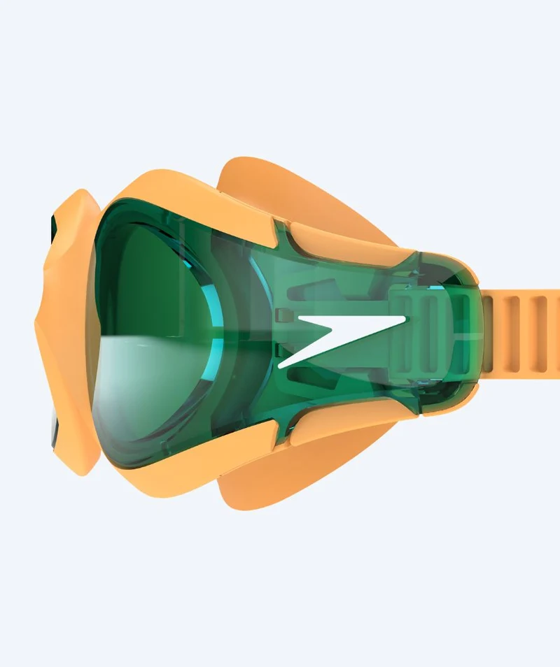 Speedo Schwimmbrille für Kinder (6-14) - Hydrosity 2.0 - Orange/Dunkelgrün (Blau Scheiben)