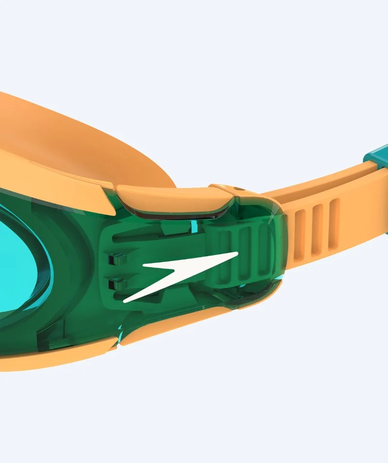 Speedo Schwimmbrille für Kinder (6-14) - Hydrosity 2.0 - Orange/Dunkelgrün (Blau Scheiben)