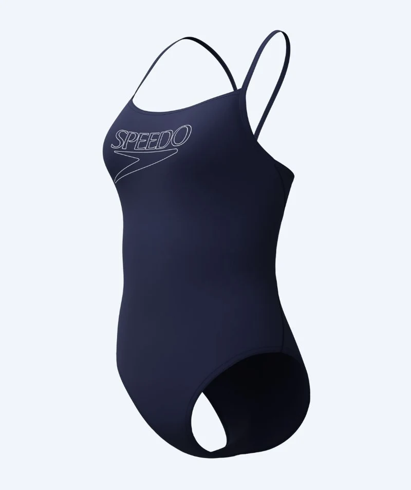 Speedo Badeanzug für Damen - Endurance Logo Thin Strap - Dunkelblau