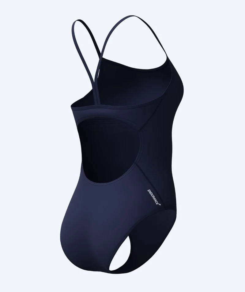 Speedo Badeanzug für Damen - Endurance Logo Thin Strap - Dunkelblau