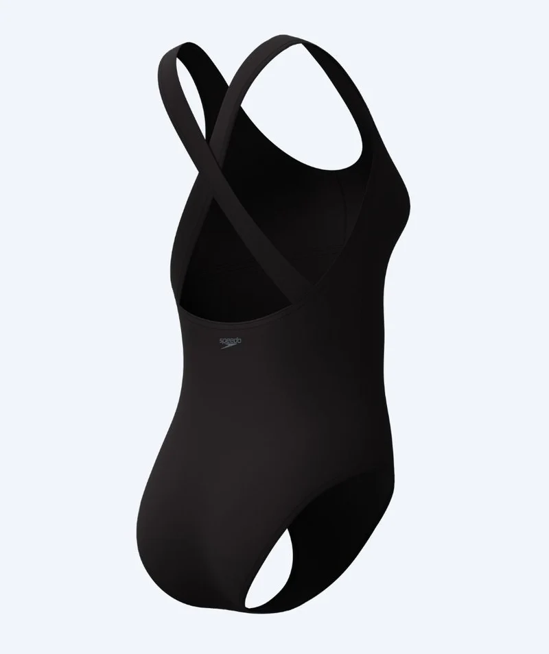 Speedo Badeanzug für Damen - Solid Scoop Neck - Schwarz