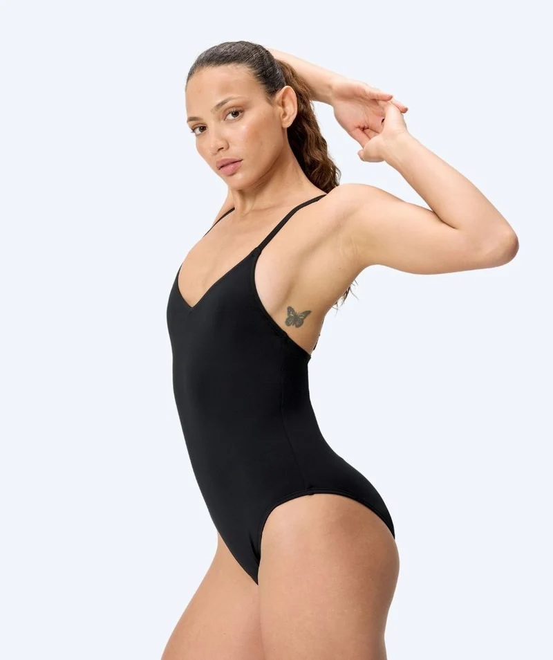 Speedo Badeanzug für Damen - Solid V-Neck - Schwarz