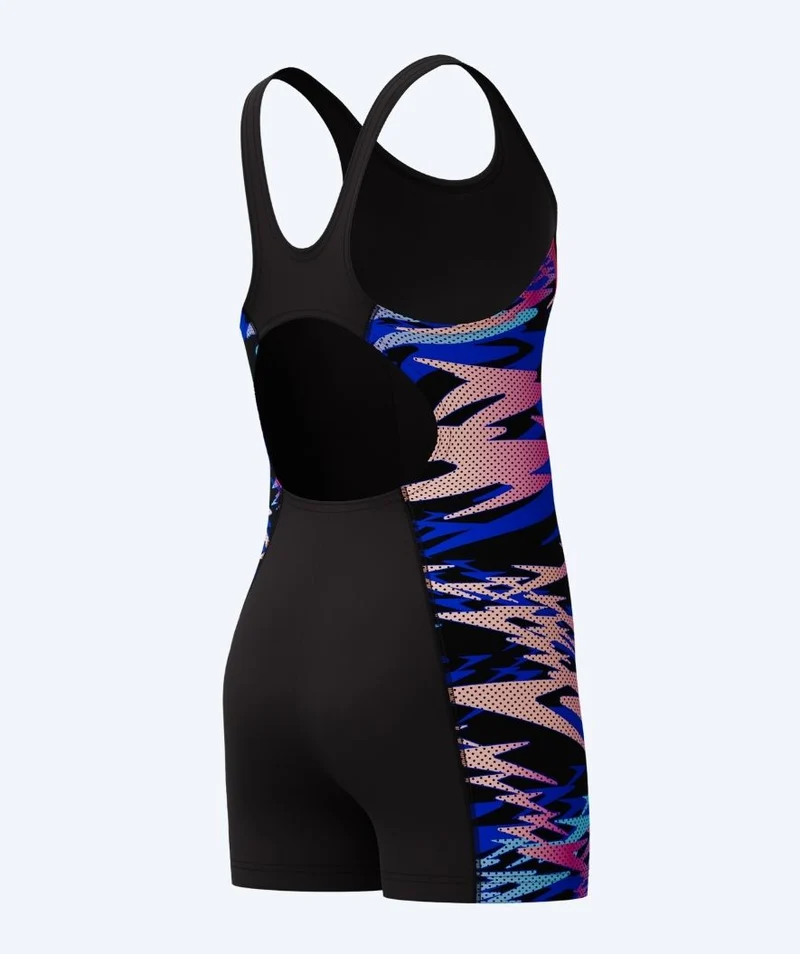 Speedo Badeanzug mit Bein für Mädchen - Hyperboom Splice Muscleback - Schwarz/Rosa/Mehrfarbig