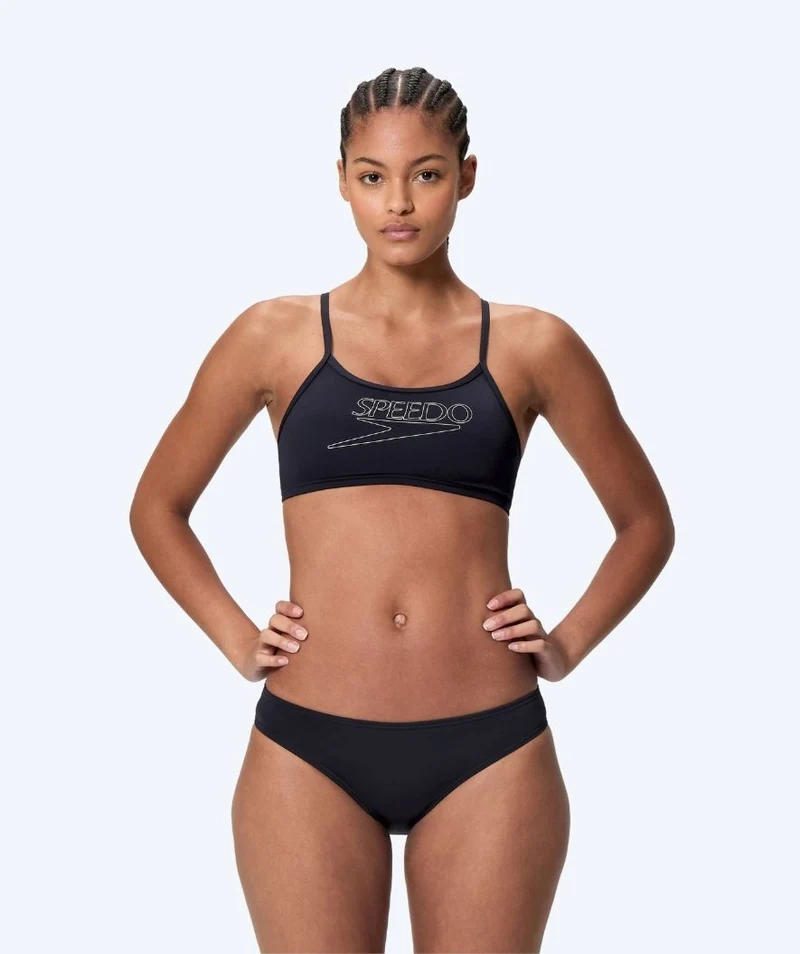 Speedo Bikini für Damen - Endurance Logo Thin Strap - Schwarz
