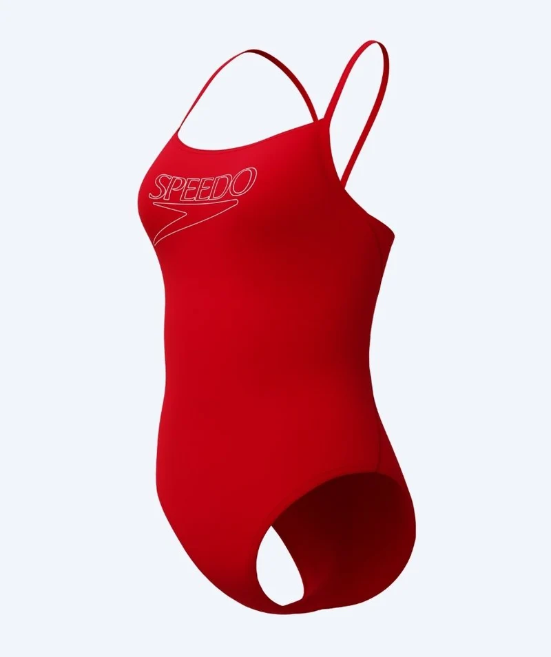 Speedo Badeanzug für Damen - Endurance Logo Thin Strap - Rot