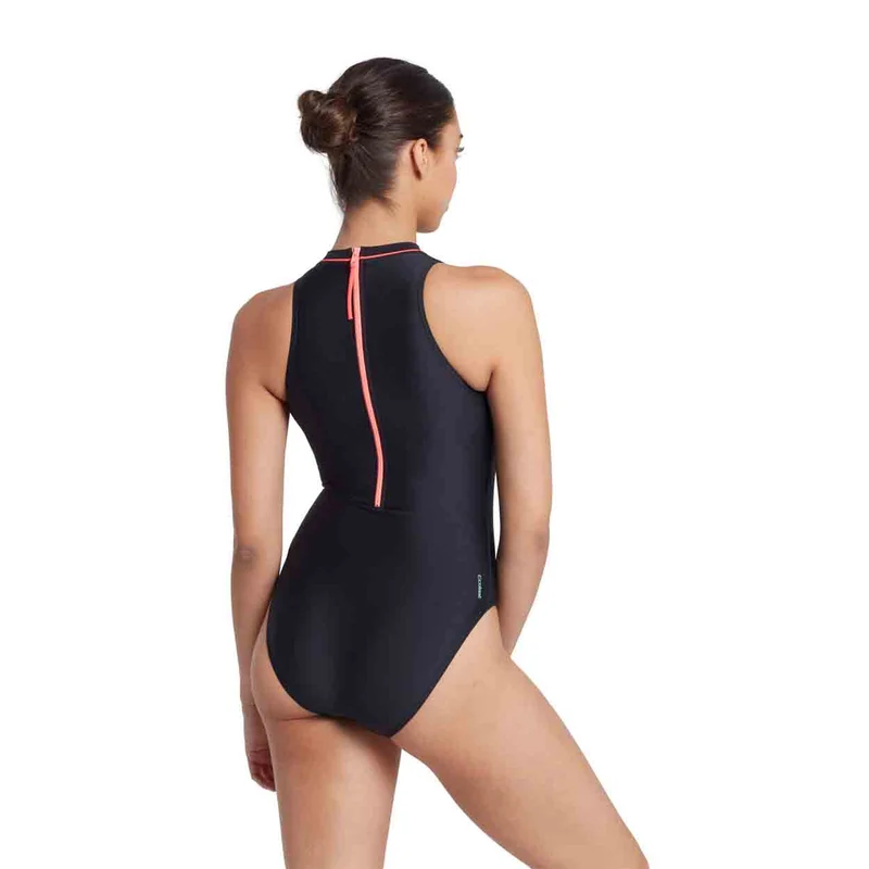 Zoggs Cable Zipped Hi Neck Badeanzug Damen