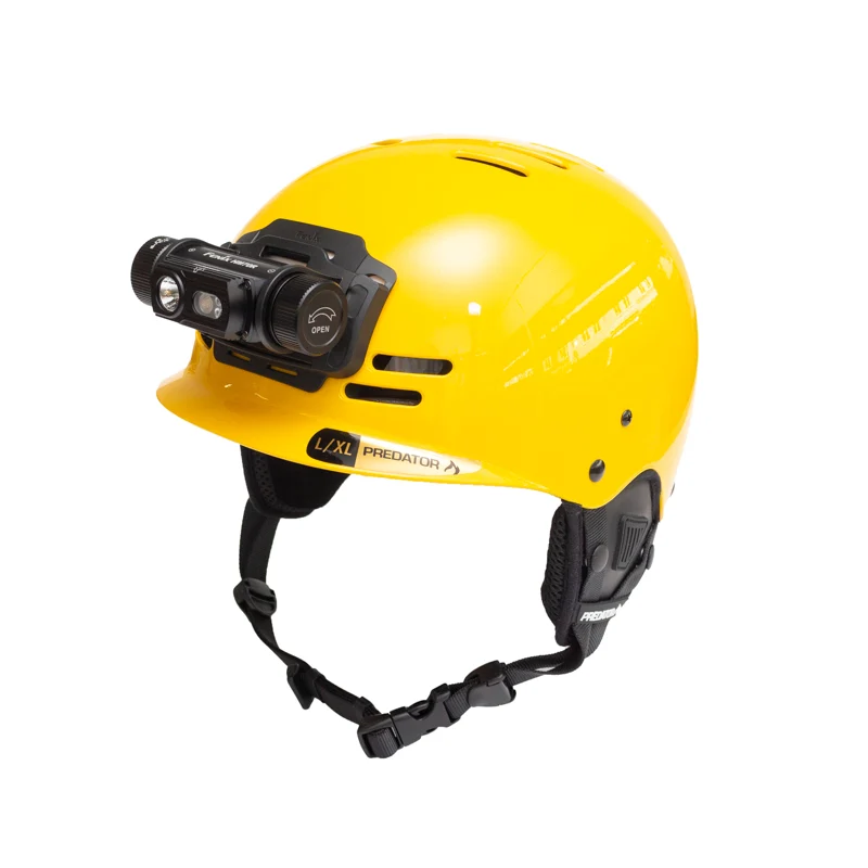 Predator FR7-W Half Cut Helm - gelb - mit Fenix HM70R