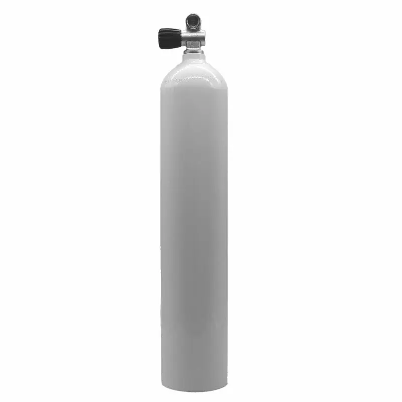 MES Aluflasche 5,7L/40cuft, weiß, mit Polaris Monoventil links - erweiterbar