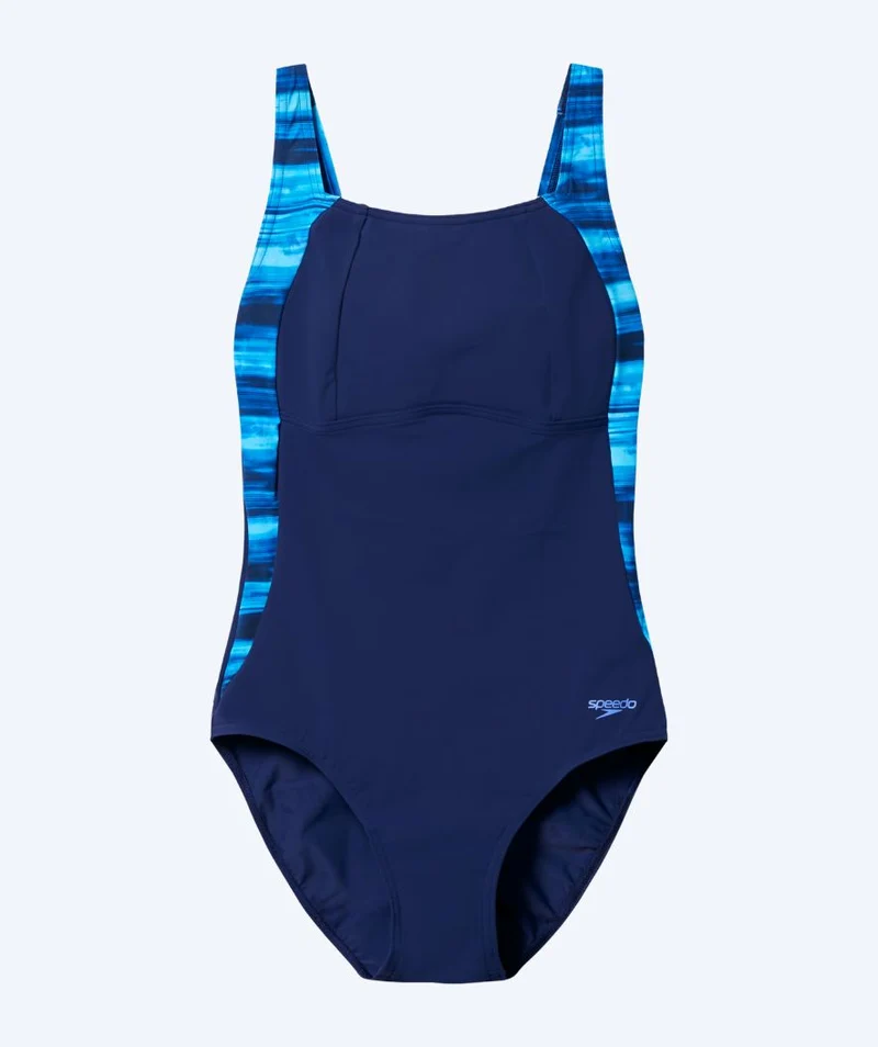 Speedo Badeanzug für Damen - Print Luna Lustre - Dunkelblau/Hellblau